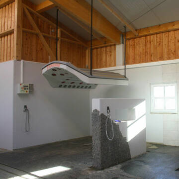 Solarium mit Warmwasserwaschplatz