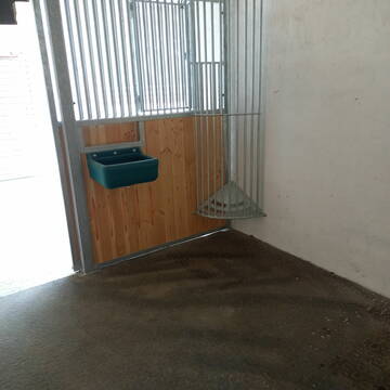 Großzügige Boxen mit Gummimatten