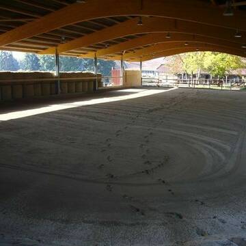 offene Reithalle mit viel Licht und Luft