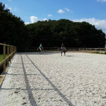 Neuer Außenplatz 20 x 40 m mit Sand-Vlies-Boden